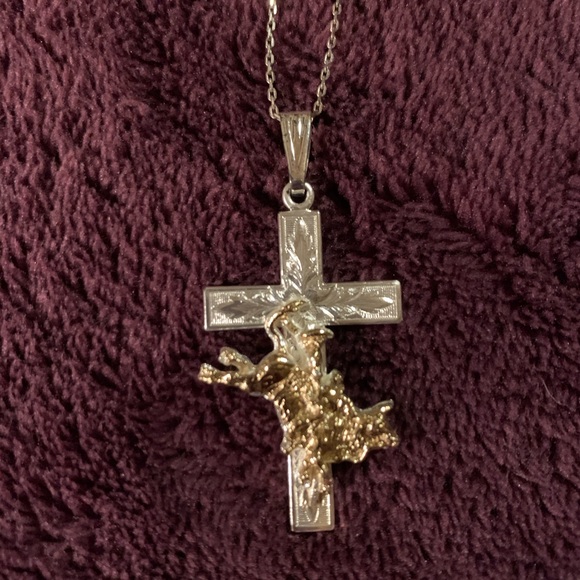 Montana Silversmiths Bull Rider Cross Necklace